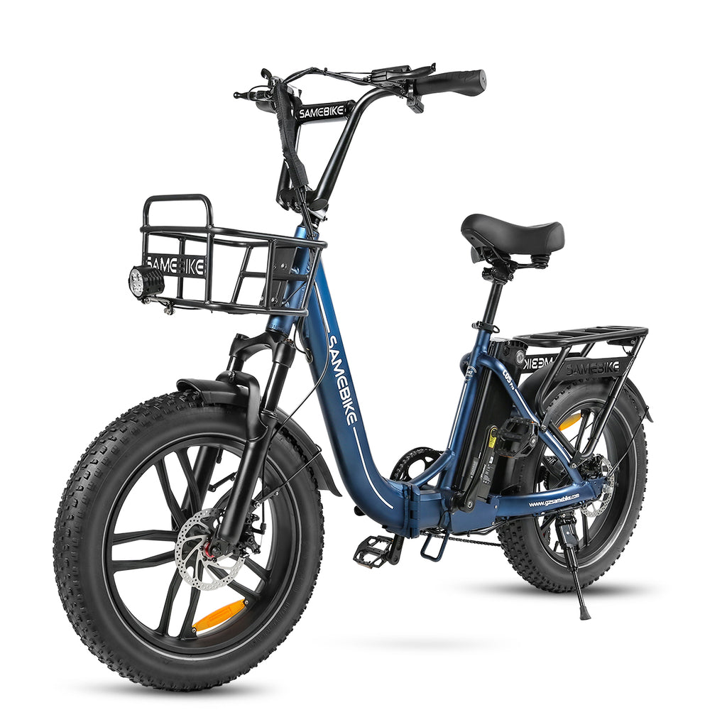 Vélo Électrique SAMEBIKE C05 Pro - Moteur 350W Batterie 36V13Ah Autonomie 35KM Freins à Disque Mécaniques - Bleu Foncé