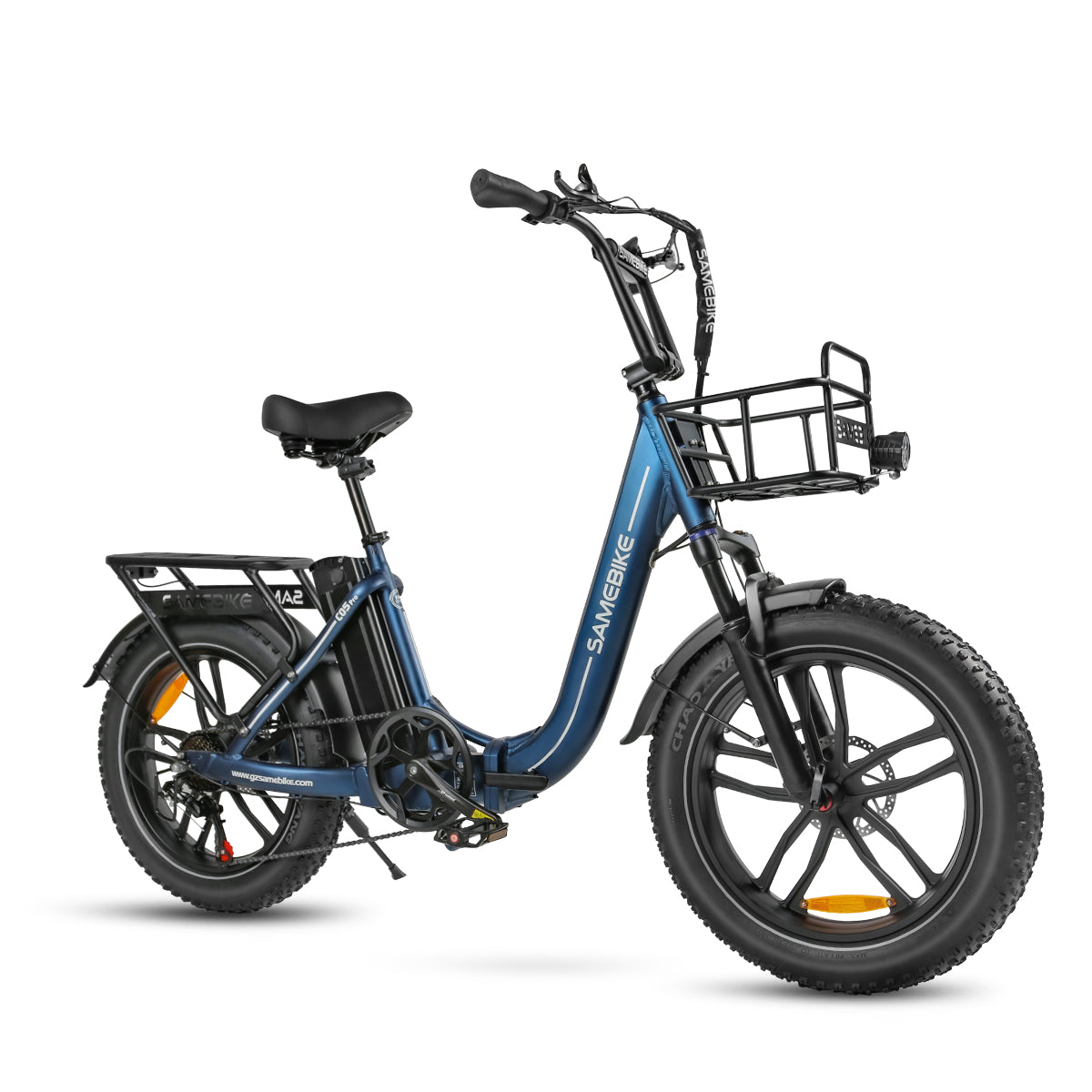 Vélo Électrique SAMEBIKE C05 Pro - Moteur 350W Batterie 36V13Ah Autonomie 35KM Freins à Disque Mécaniques - Bleu Foncé