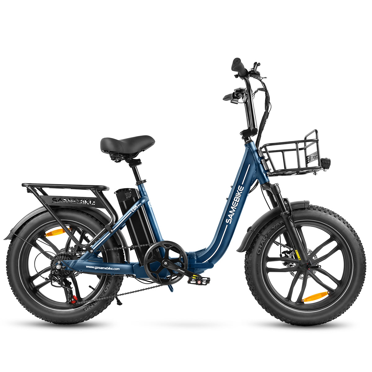 Vélo Électrique SAMEBIKE C05 Pro - Moteur 350W Batterie 36V13Ah Autonomie 35KM Freins à Disque Mécaniques - Bleu Foncé