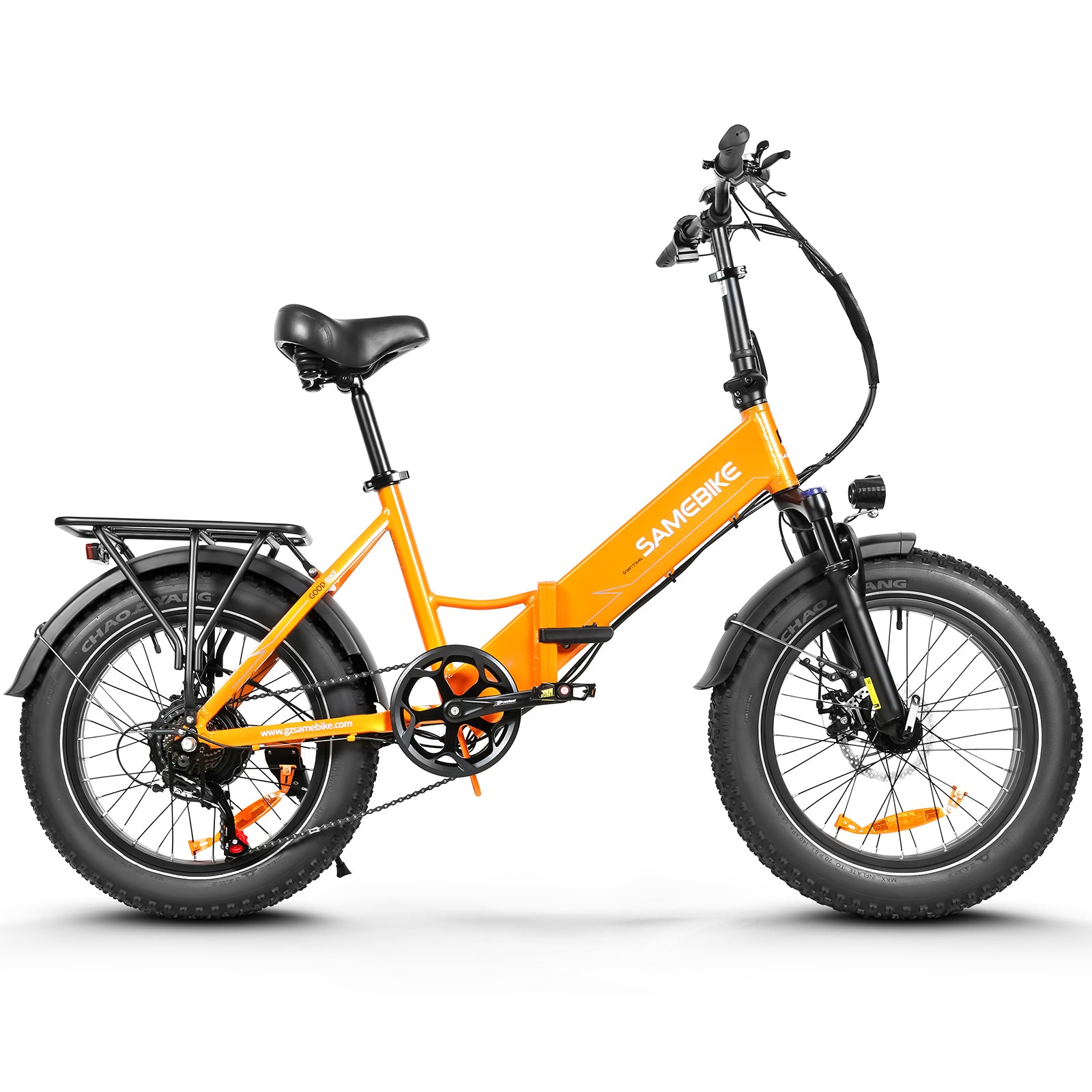 Vélo Électrique SAMEBIKE LOTDM200-II - Moteur 500W Batterie 48V13Ah Autonomie 40KM Freins à Disque Mécaniques - Orange