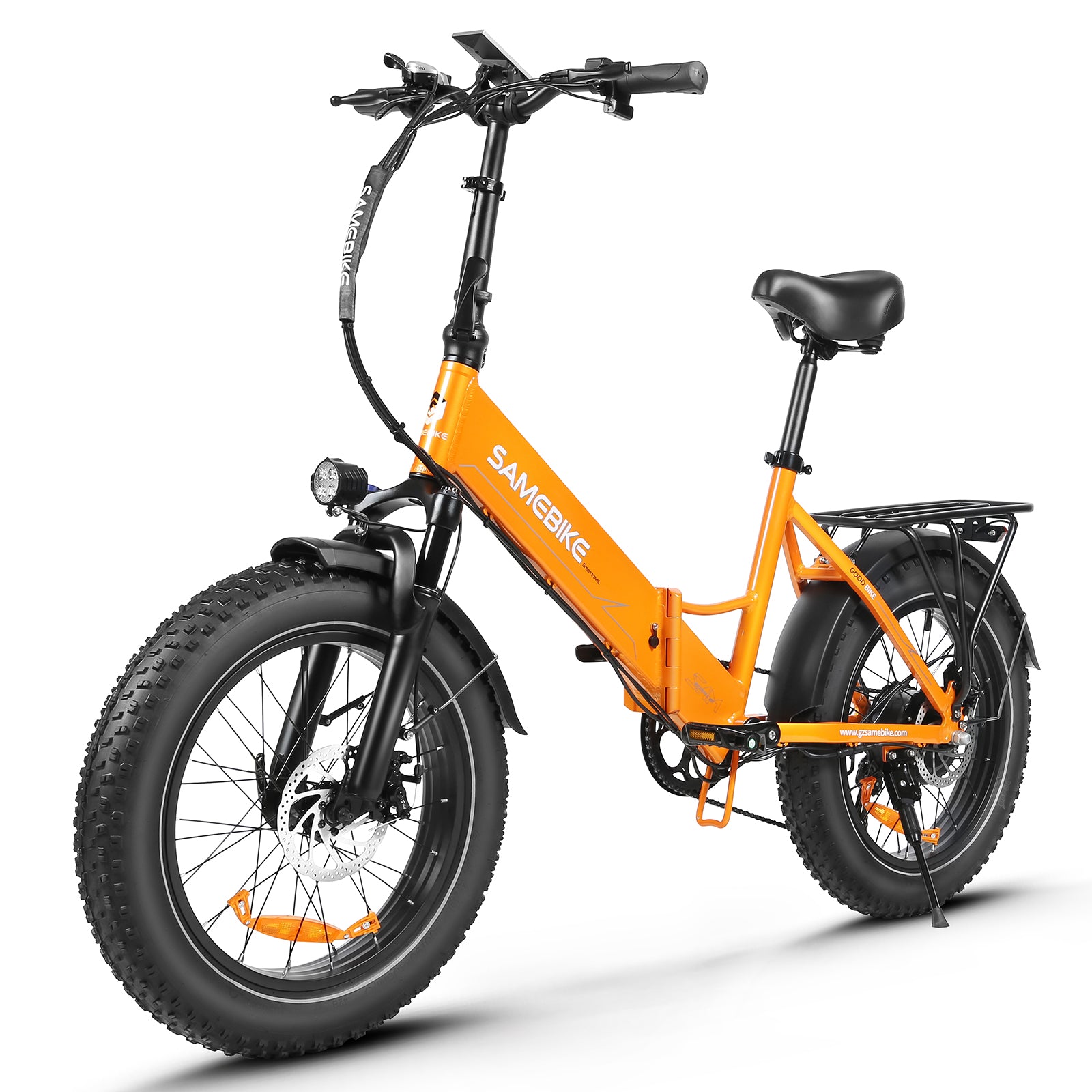 Vélo Électrique SAMEBIKE LOTDM200-II - Moteur 500W Batterie 48V13Ah Autonomie 40KM Freins à Disque Mécaniques - Orange