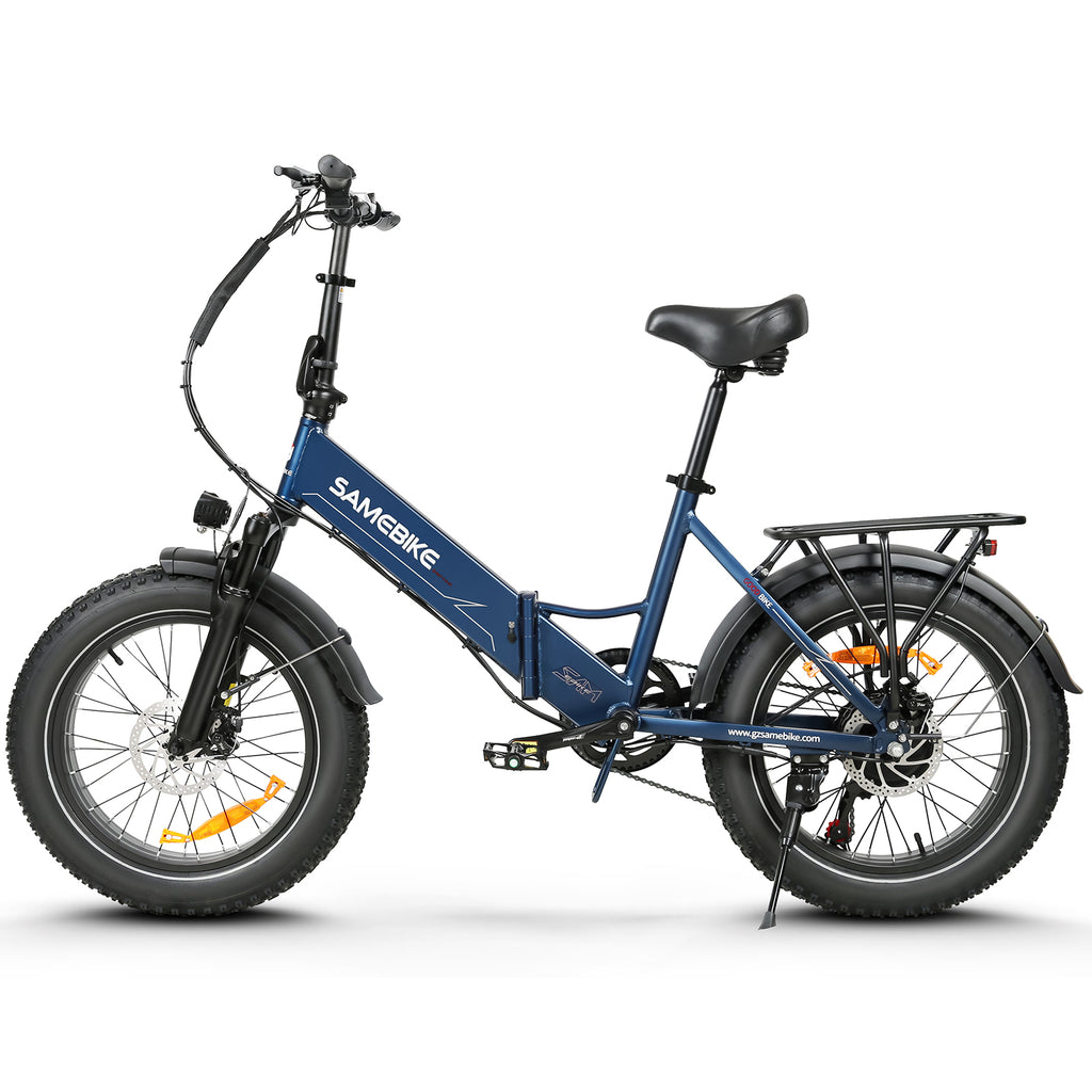 Vélo Électrique SAMEBIKE LOTDM200-II - Moteur 500W Batterie 48V13Ah Autonomie 40KM Freins à Disque Mécaniques - Bleu Foncé