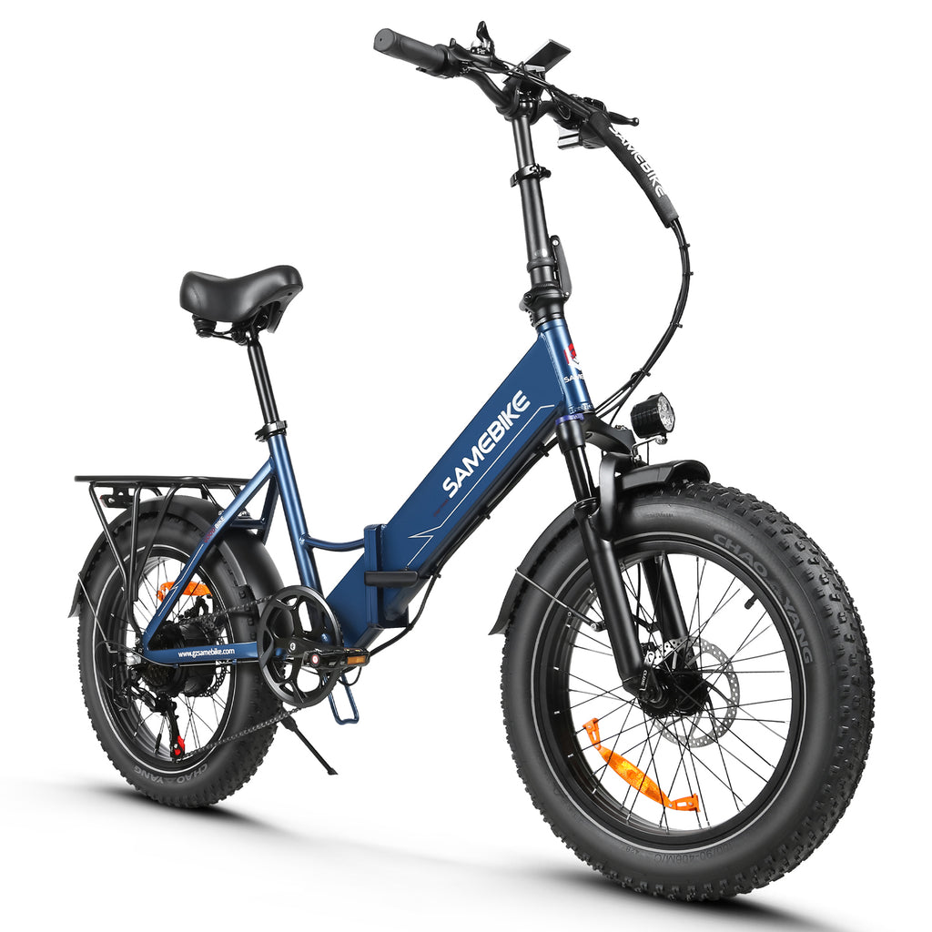 Vélo Électrique SAMEBIKE LOTDM200-II - Moteur 500W Batterie 48V13Ah Autonomie 40KM Freins à Disque Mécaniques - Bleu Foncé