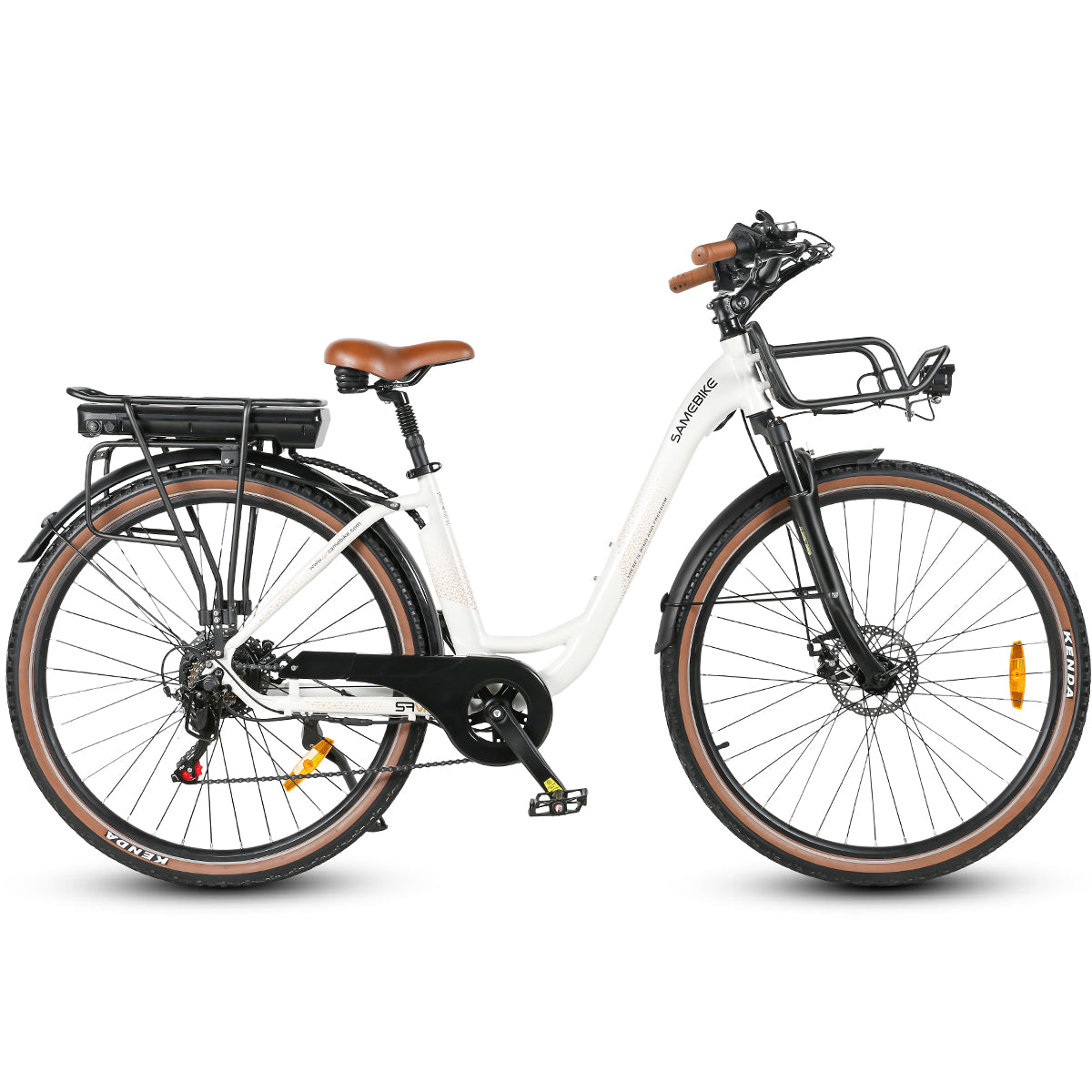 Vélo électrique SAMEBIKE RS-A07 - moteur 500W batterie 36V13Ah autonomie 40KM freins à disque mécaniques - Blanc
