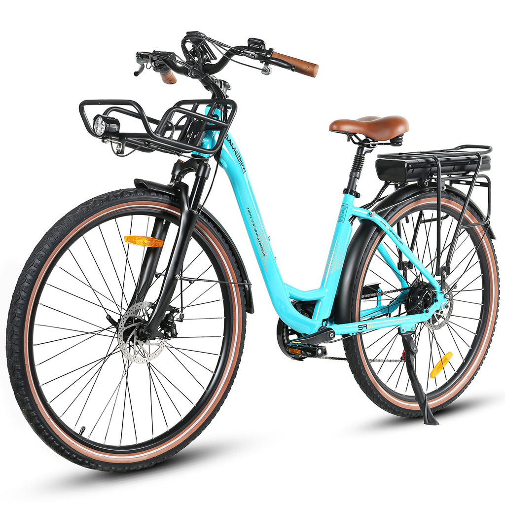 Vélo électrique SAMEBIKE RS-A07 - moteur 500W batterie 36V13Ah autonomie 40KM freins à disque mécaniques - Bleu Lac