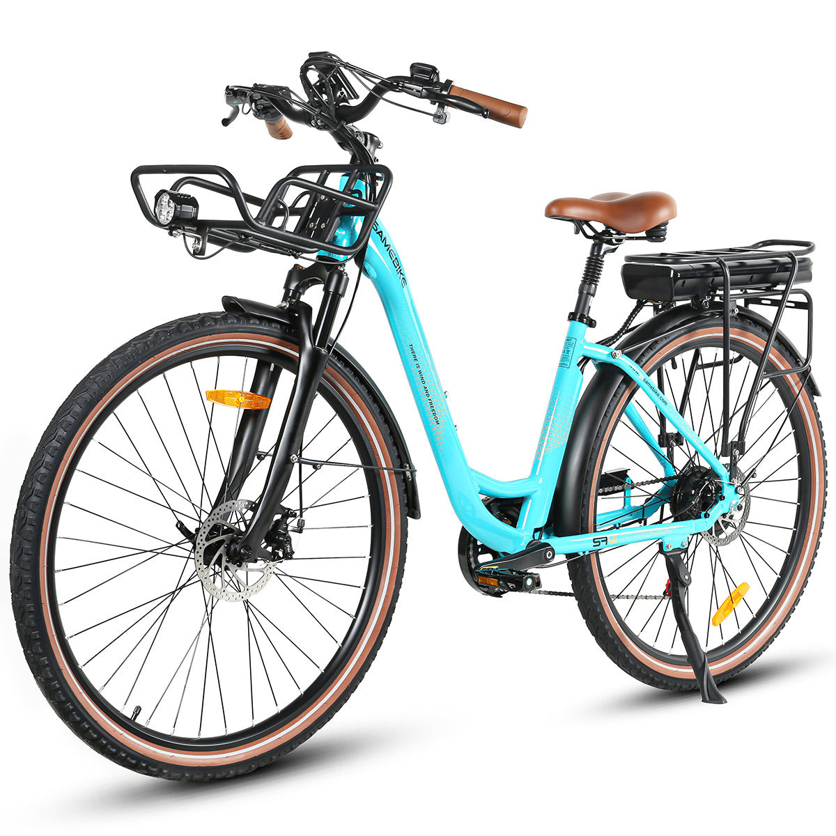 Vélo électrique SAMEBIKE RS-A07 - moteur 500W batterie 36V13Ah autonomie 40KM freins à disque mécaniques - Bleu Lac