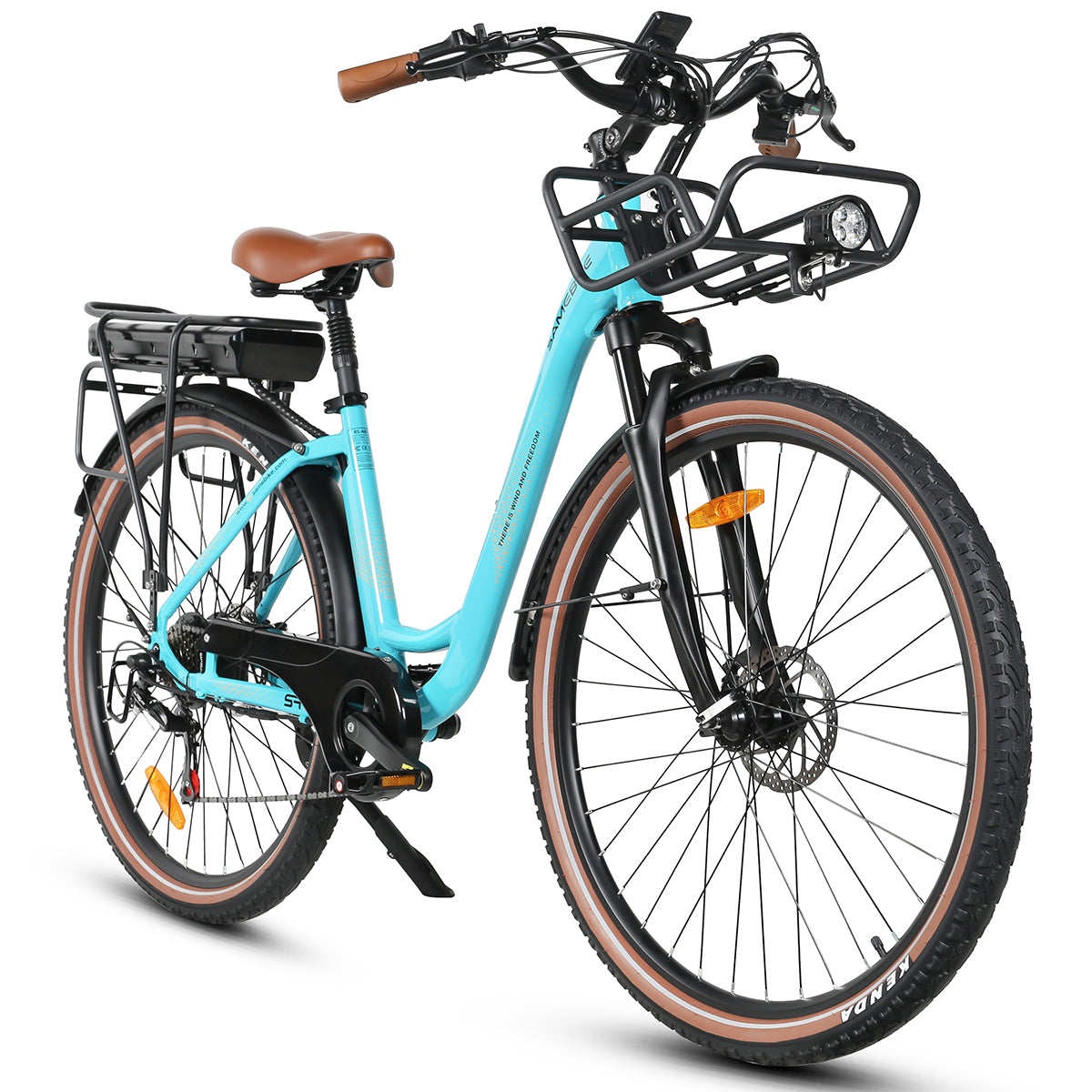 Vélo électrique SAMEBIKE RS-A07 - moteur 500W batterie 36V13Ah autonomie 40KM freins à disque mécaniques - Bleu Lac