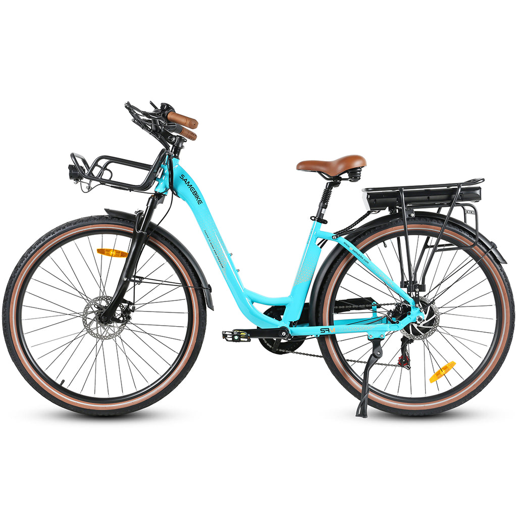 Vélo électrique SAMEBIKE RS-A07 - moteur 500W batterie 36V13Ah autonomie 40KM freins à disque mécaniques - Bleu Lac