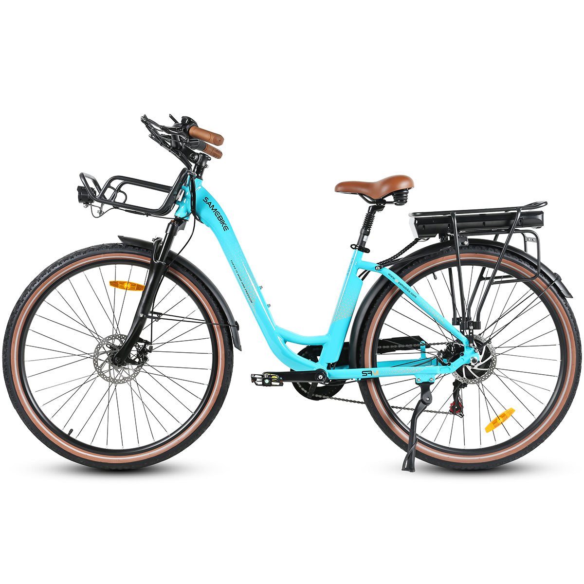 Vélo électrique SAMEBIKE RS-A07 - moteur 500W batterie 36V13Ah autonomie 40KM freins à disque mécaniques - Bleu Lac