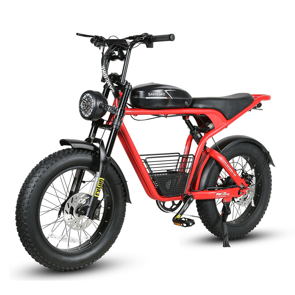 SAMEBIKE M20-I Vélo électrique - moteur 1200W batterie 48V18AH autonomie 65KM frein à disque hydraulique - Rouge