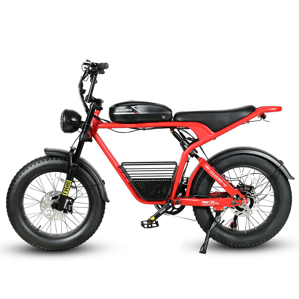 SAMEBIKE M20-I Vélo électrique - moteur 1200W batterie 48V18AH autonomie 65KM frein à disque hydraulique - Rouge