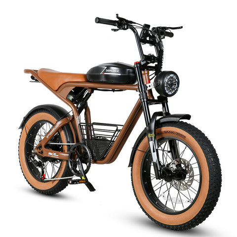 SAMEBIKE M20-I Vélo électrique - moteur 1200W batterie 48V18AH autonomie 65KM frein à disque hydraulique - Jaune