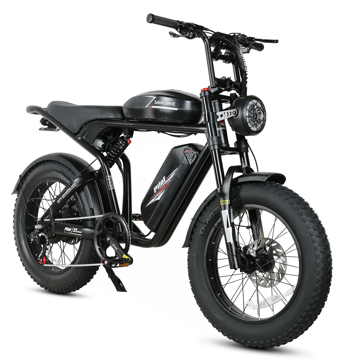 SAMEBIKE M20-II Vélo électrique - moteur 1200W double batterie 48V18AH*2 autonomie 110KM frein à disque hydraulique - Noir