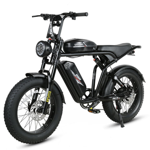 SAMEBIKE M20-II Vélo électrique - moteur 1200W double batterie 48V18AH*2 autonomie 110KM frein à disque hydraulique - Noir