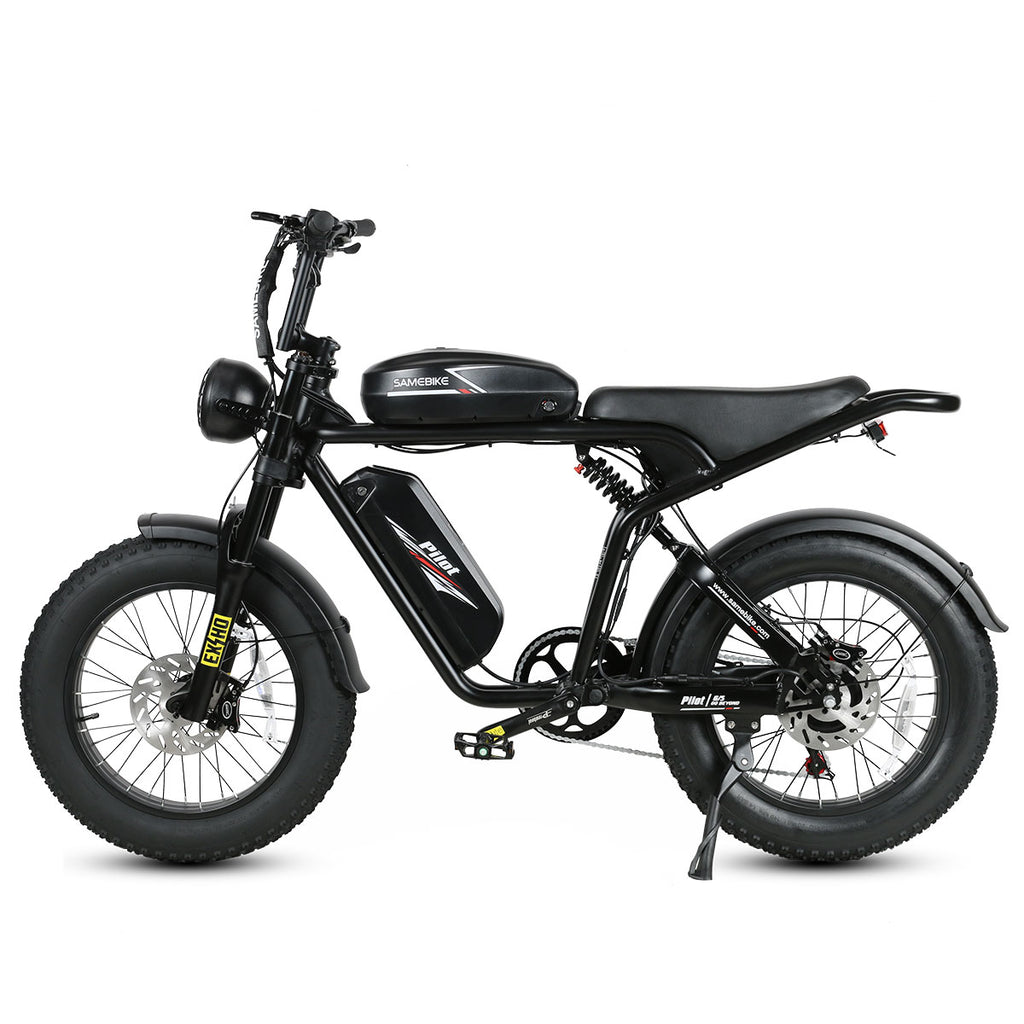 SAMEBIKE M20-II Vélo électrique - moteur 1200W double batterie 48V18AH*2 autonomie 110KM frein à disque hydraulique - Noir