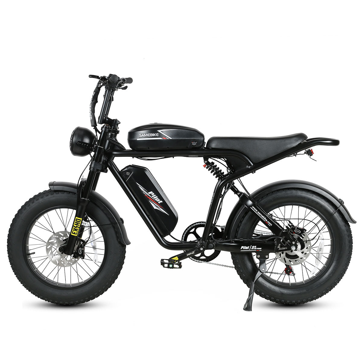 SAMEBIKE M20-II Vélo électrique - moteur 1200W double batterie 48V18AH*2 autonomie 110KM frein à disque hydraulique - Noir
