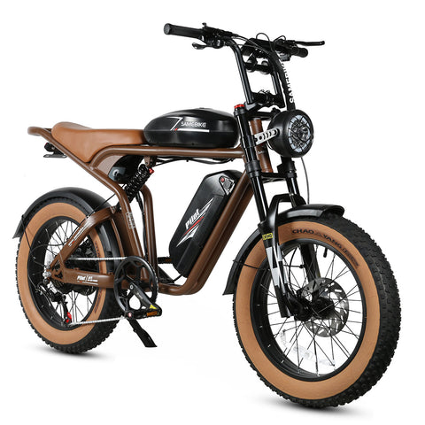 SAMEBIKE M20-II Vélo électrique - moteur 1200W double batterie 48V18AH*2 autonomie 110KM frein à disque hydraulique - Marron