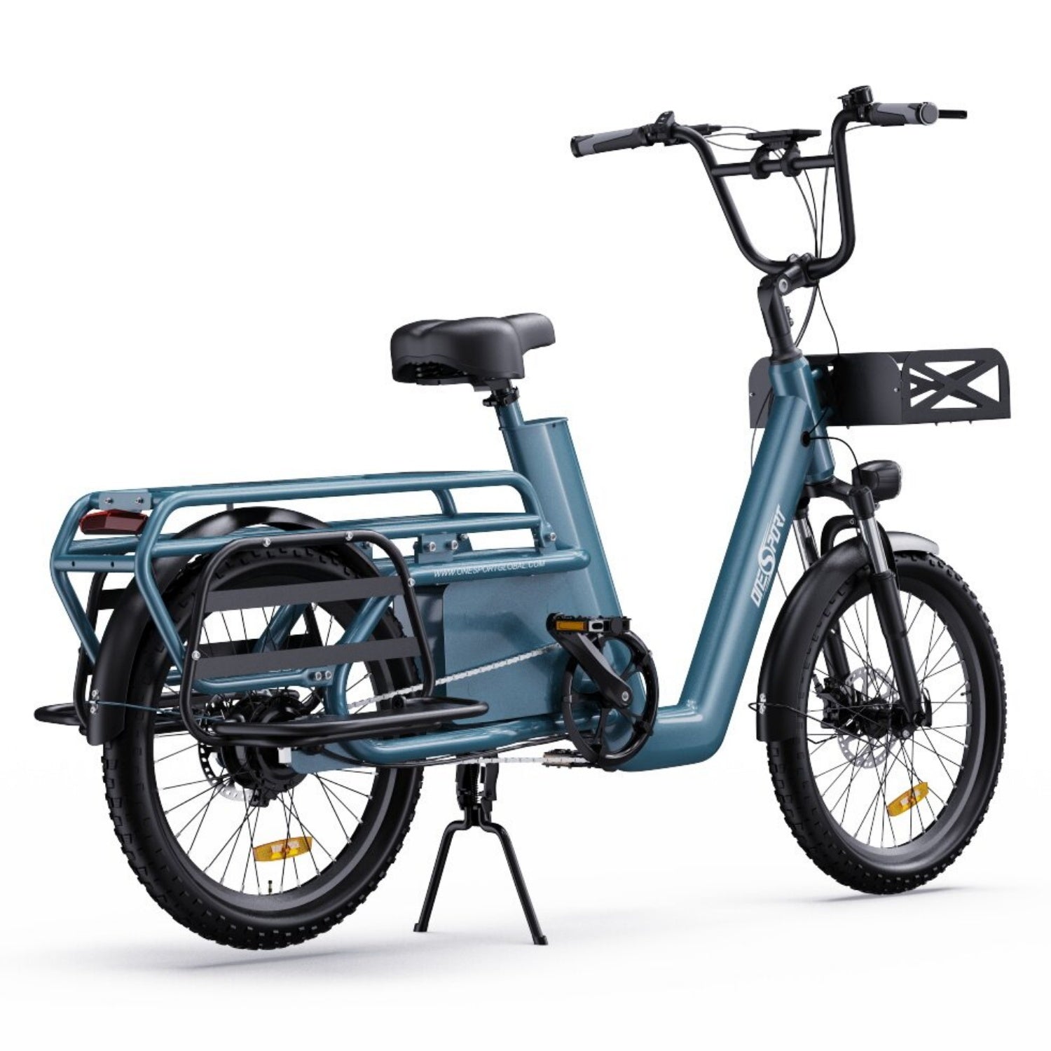 Vélo Électrique ONESPORT OT01 - Moteur 650W Batterie 48V27AH Roues de 20 Pouces Freins à Disque Hydraulique - Bleu