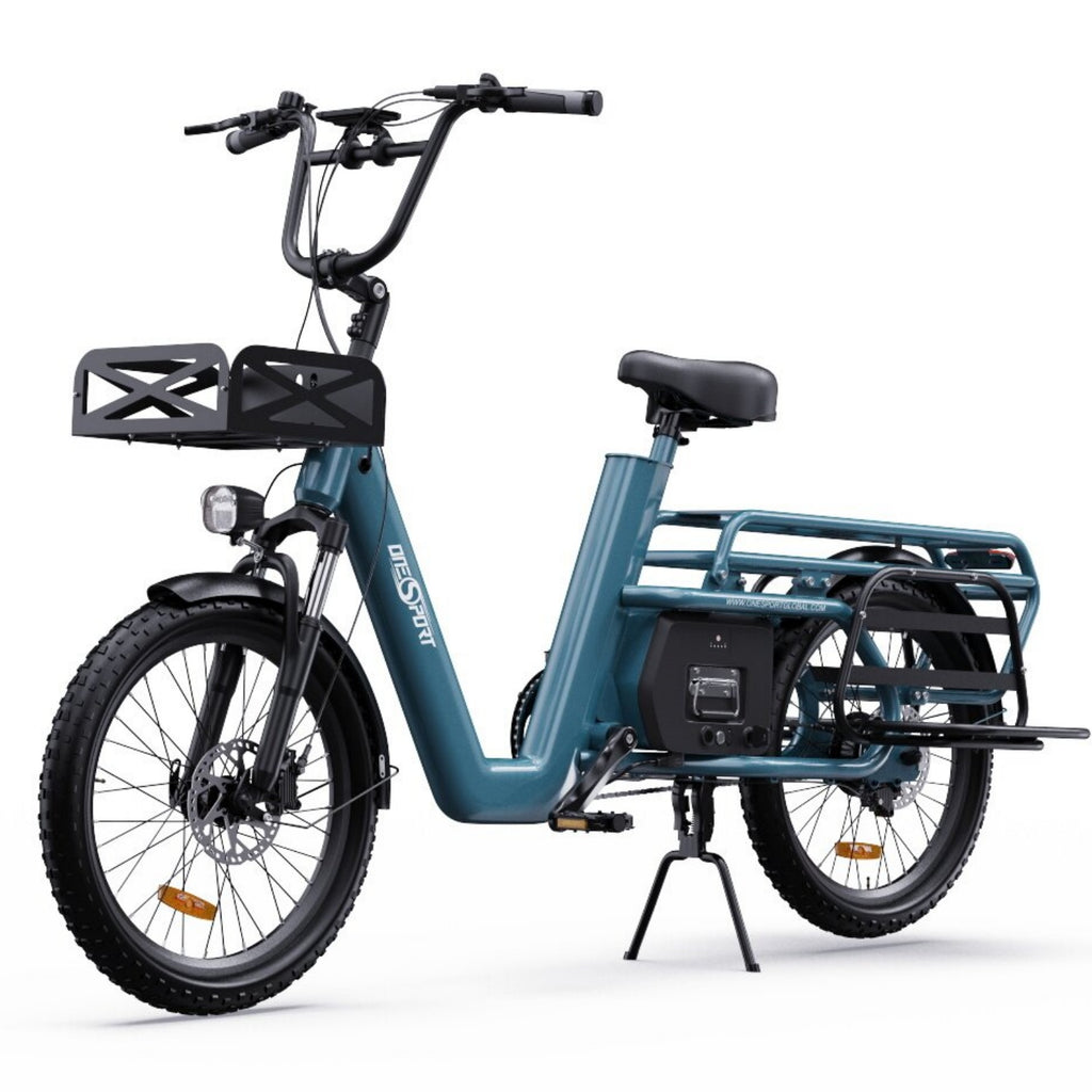 Vélo Électrique ONESPORT OT01 - Moteur 650W Batterie 48V27AH Roues de 20 Pouces Freins à Disque Hydraulique - Bleu