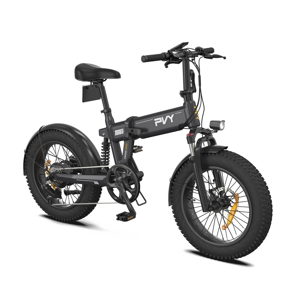 PVY Turbo Vélo Électrique - Moteur 250W Batterie 48V13AH Pneus 20" Freins à Disque Mécaniques - Gris