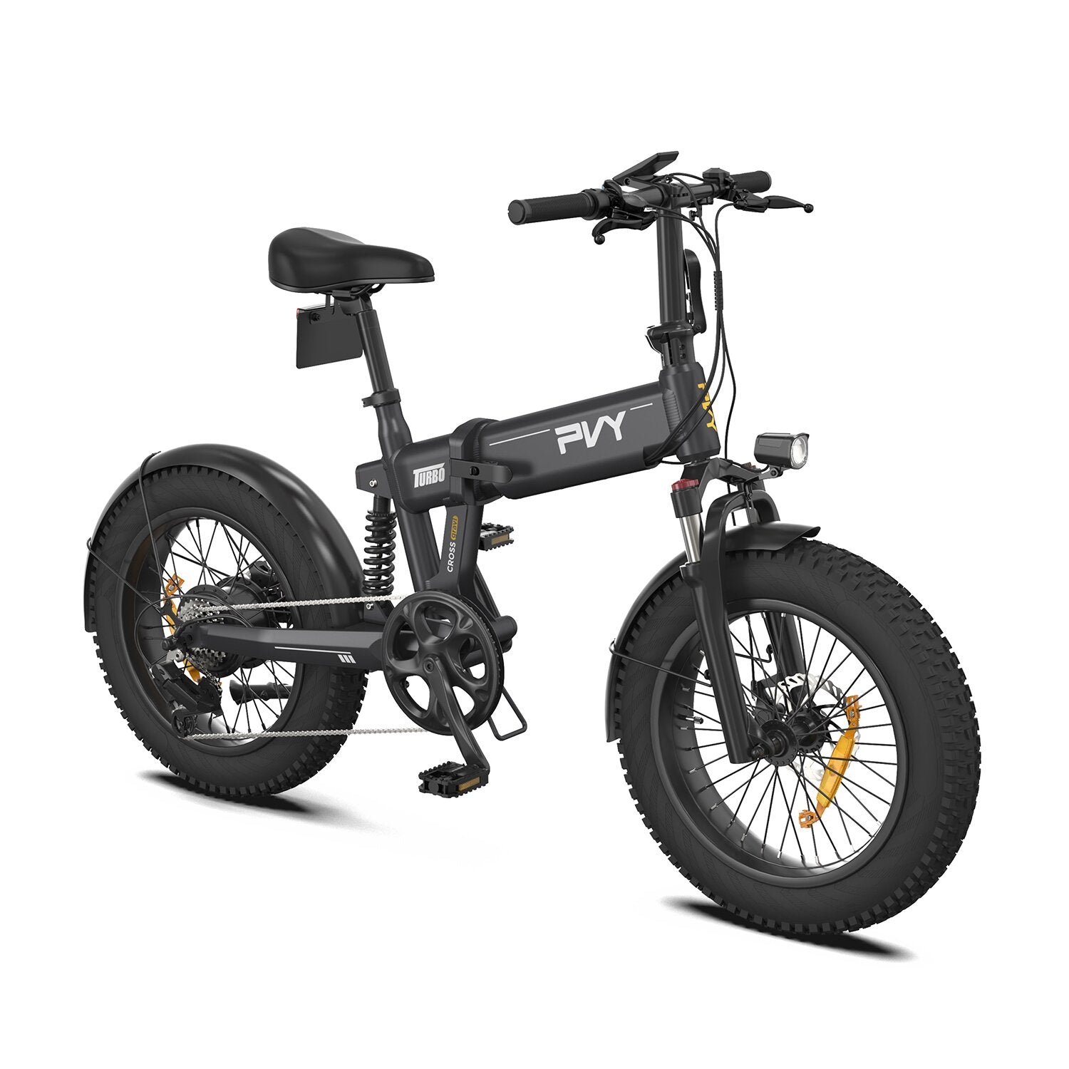 PVY Turbo Vélo Électrique - Moteur 250W Batterie 48V13AH Pneus 20" Freins à Disque Mécaniques - Gris