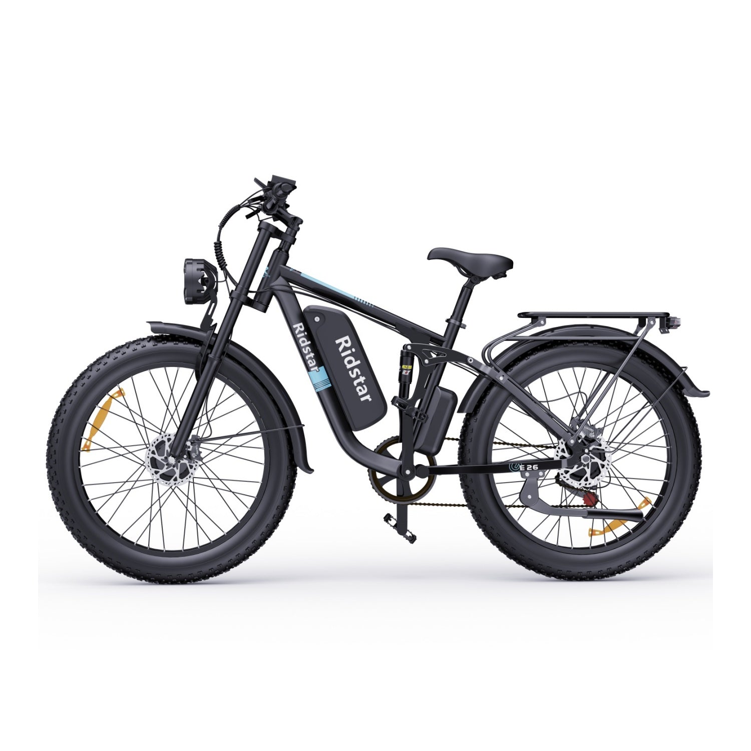 Vélo Électrique Ridstar E26 Pro - Dual Moteurs 500W*2 Batterie 48V23Ah Pneus 26" Frein à Disque d'huile Hydraulique - Noir