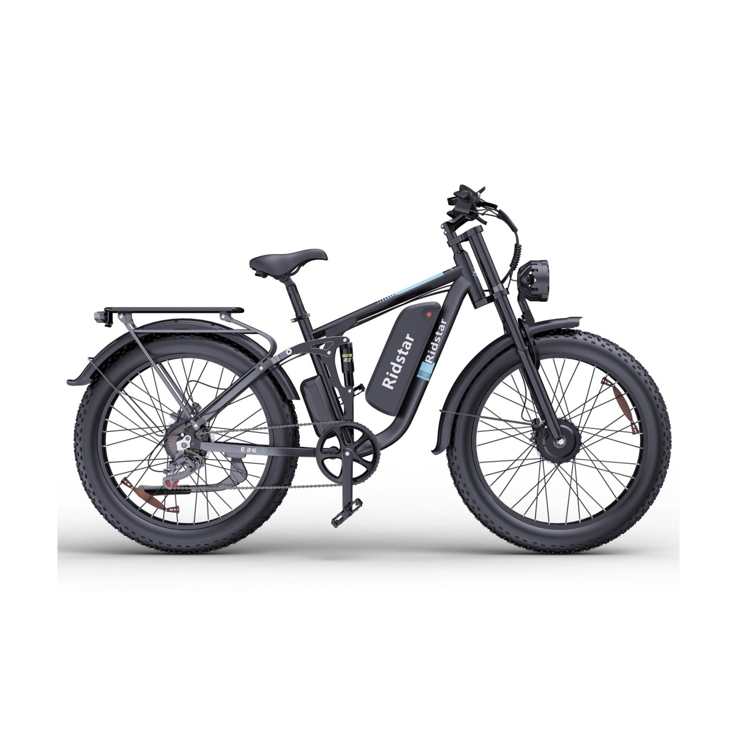 Vélo Électrique Ridstar E26 Pro - Dual Moteurs 500W*2 Batterie 48V23Ah Pneus 26" Frein à Disque d'huile Hydraulique - Noir