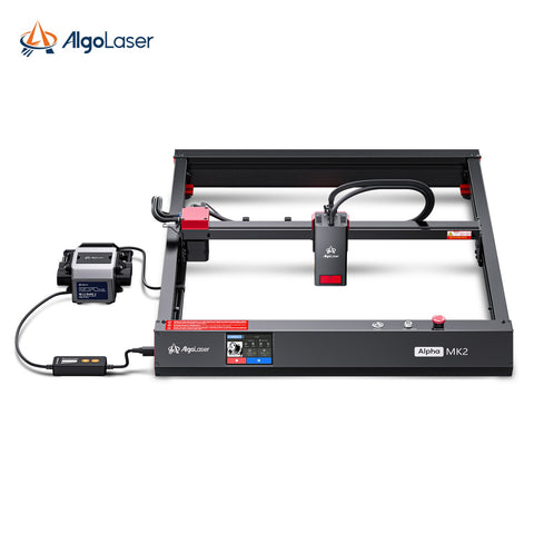 Graveur Laser ALGOLASER Alpha MK2 - Puissance Laser 20W Vitesse De Gravure 20000mm/min Surface De Travail 400*410mm Technologie De Source Lumineuse Space Hopper - Noir Rouge