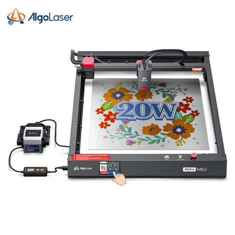 Graveur Laser ALGOLASER Alpha MK2 - Puissance Laser 20W Vitesse De Gravure 20000mm/min Surface De Travail 400*410mm Technologie De Source Lumineuse Space Hopper - Noir Rouge