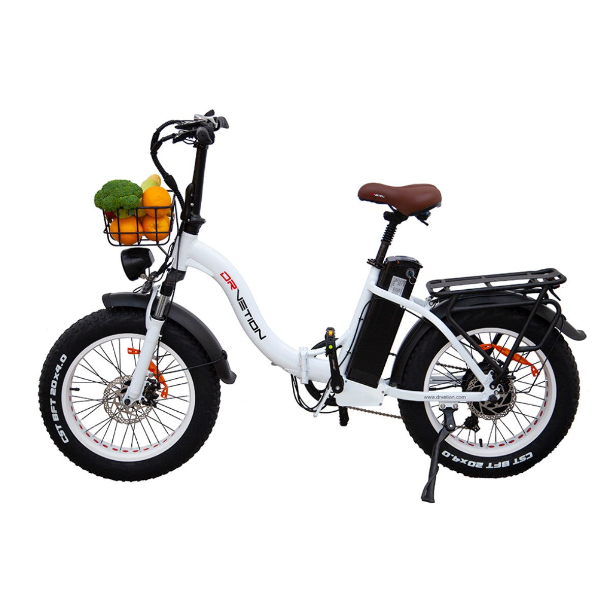 Vélo Électrique DrveTion CT20 - Moteur 750W Batterie 48V20AH Roues de 20 Pouces Freins à Huile - Blanc Perle