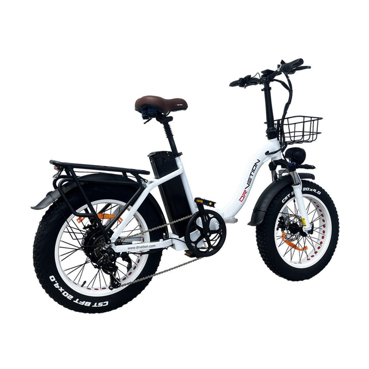 Vélo Électrique DrveTion CT20 - Moteur 750W Batterie 48V10AH Roues de 20 Pouces Freins à Huile - Blanc Perle