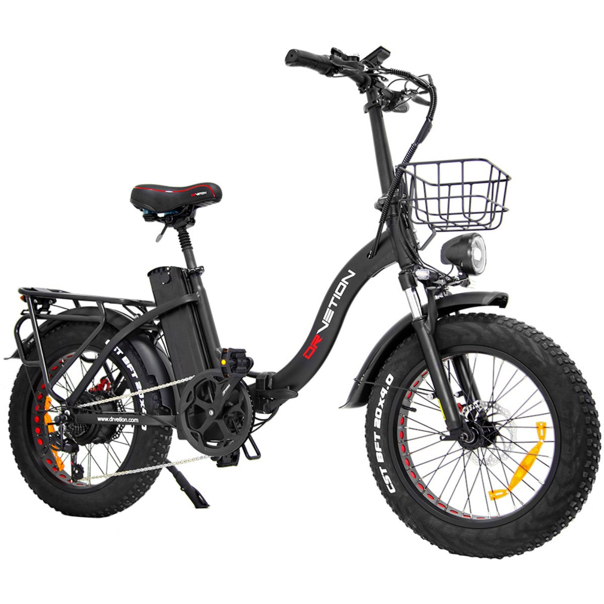 Vélo Électrique DrveTion CT20 - Moteur 750W Batterie 48V10AH Roues de 20 Pouces Freins à Huile - Noir