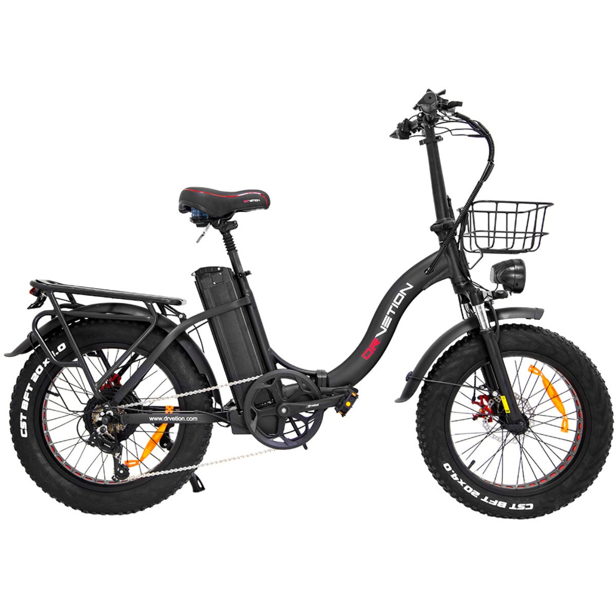 Vélo Électrique DrveTion CT20 - Moteur 750W Batterie 48V15AH Roues de 20 Pouces Freins à Huile - Noir