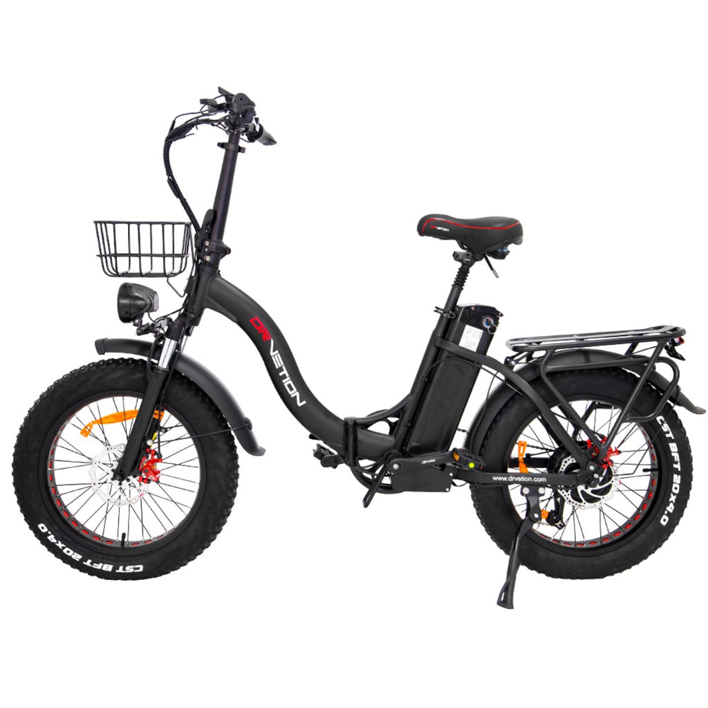 Vélo Électrique DrveTion CT20 - Moteur 750W Batterie 48V20AH Roues de 20 Pouces Freins à Huile - Noir