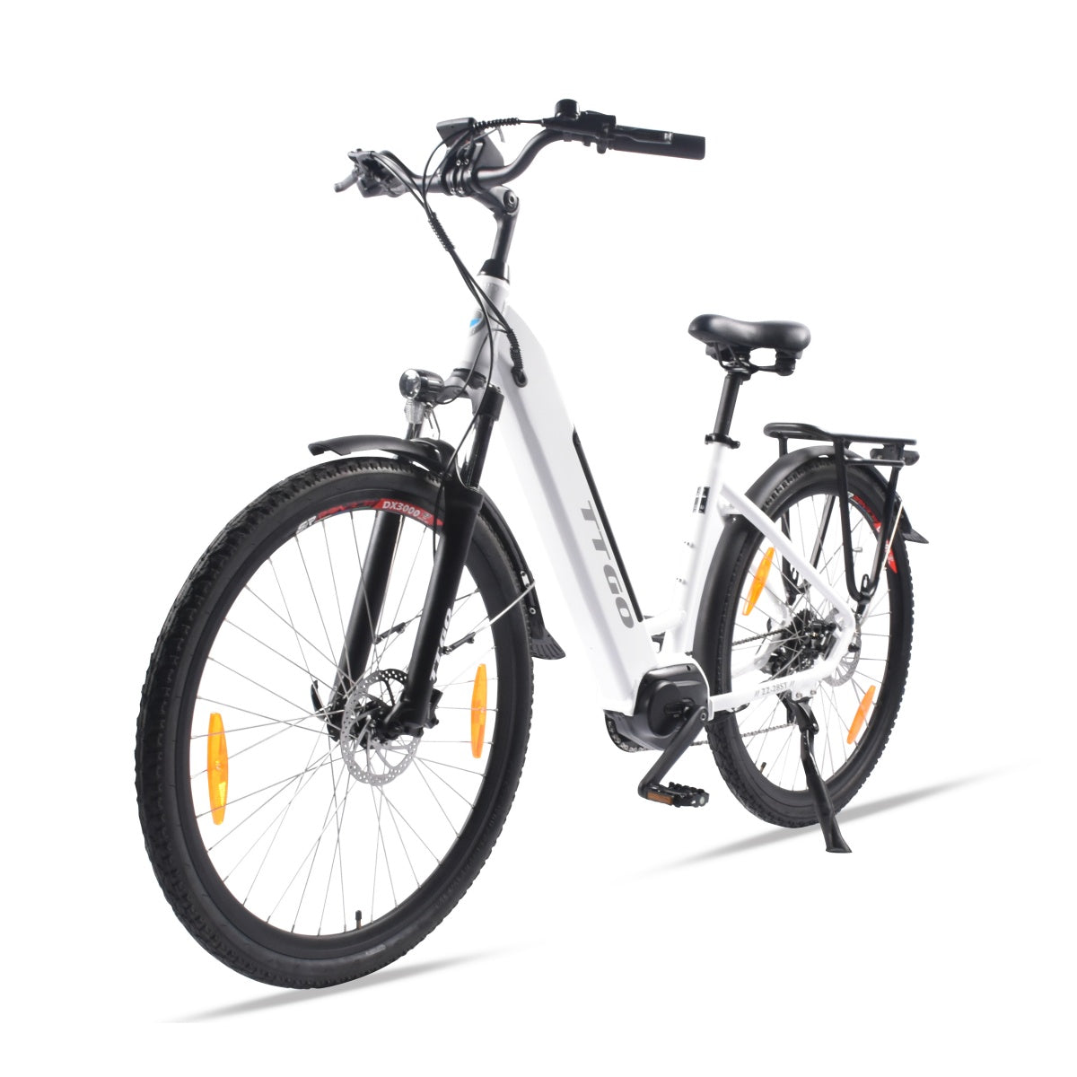 TTGO LK-ZZ-28ST Vélo Électrique - Moteur 250W Batterie 36V20AH Pneus de 28 Pouces Vitesse Max 25 km/h Freins à Disque Hydrauliques - Blanc