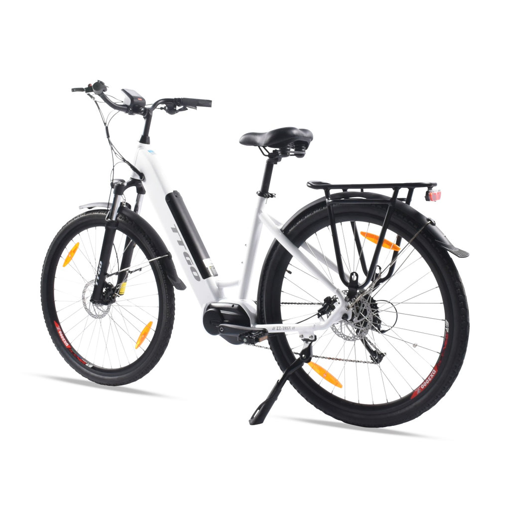 TTGO LK-ZZ-28ST Vélo Électrique - Moteur 250W Batterie 36V20AH Pneus de 28 Pouces Vitesse Max 25 km/h Freins à Disque Hydrauliques - Blanc