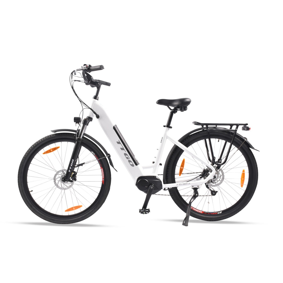 TTGO LK-ZZ-28ST Vélo Électrique - Moteur 250W Batterie 36V20AH Pneus de 28 Pouces Vitesse Max 25 km/h Freins à Disque Hydrauliques - Blanc
