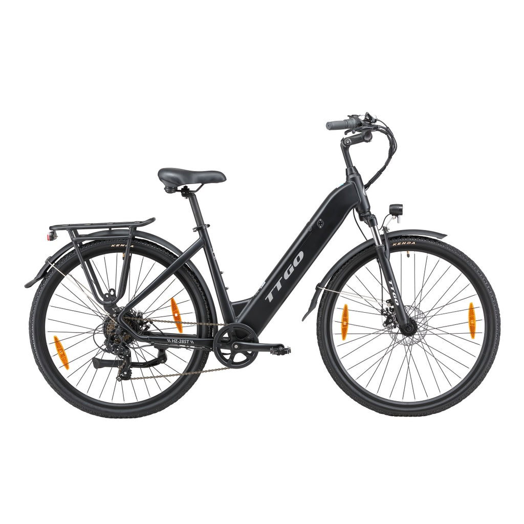TTGO HZ-28ST Vélo Électrique - Moteur 250W Batterie 36V20AH Pneus de 28 Pouces Freins à Disque Mécaniques - Noir