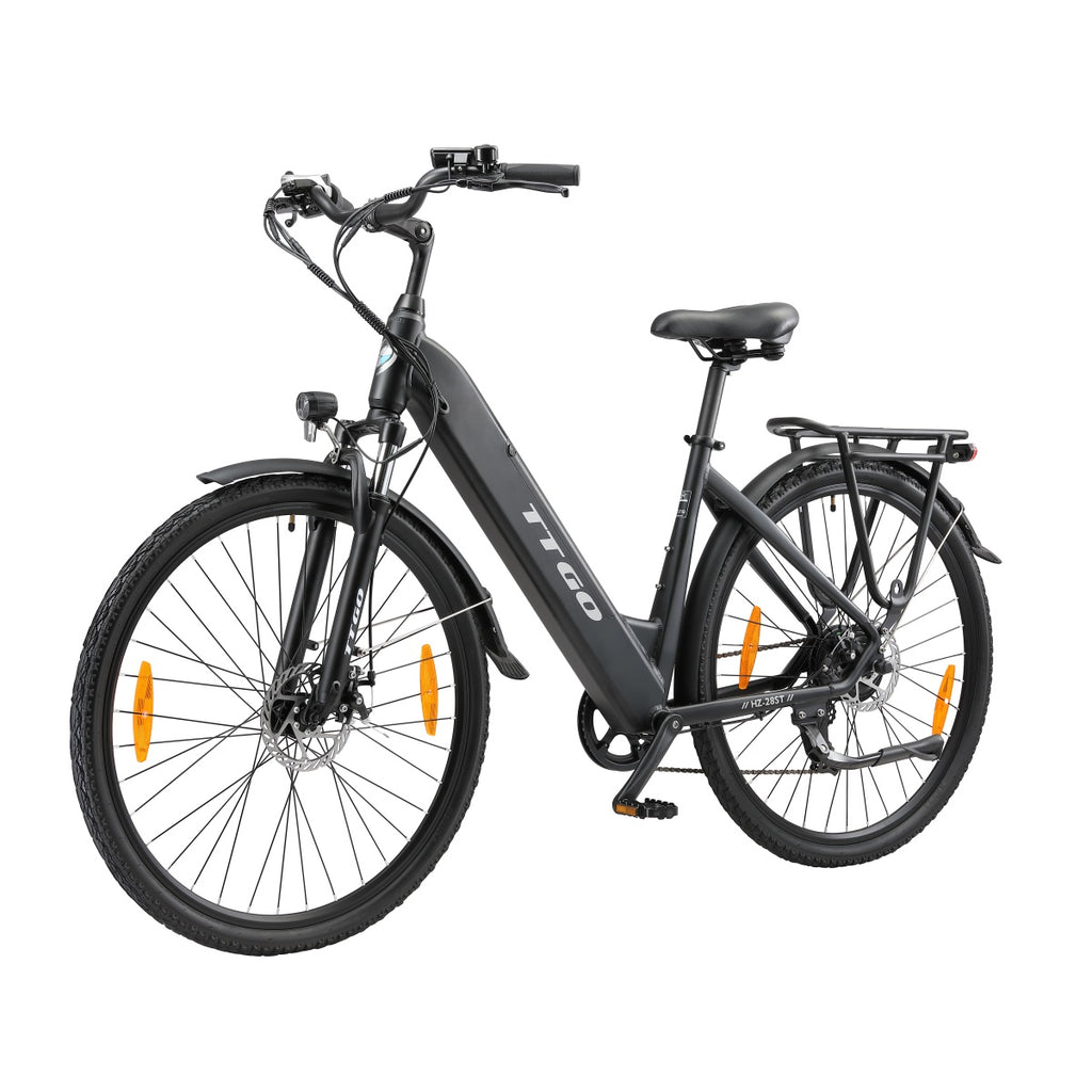 TTGO HZ-28ST Vélo Électrique - Moteur 250W Batterie 36V20AH Pneus de 28 Pouces Freins à Disque Mécaniques - Noir