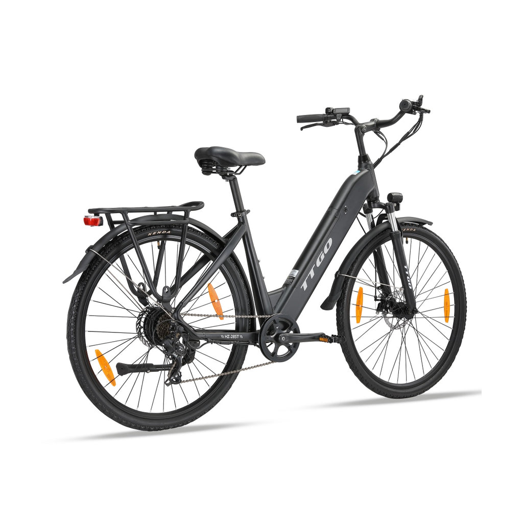 TTGO HZ-28ST Vélo Électrique - Moteur 250W Batterie 36V20AH Pneus de 28 Pouces Freins à Disque Mécaniques - Noir