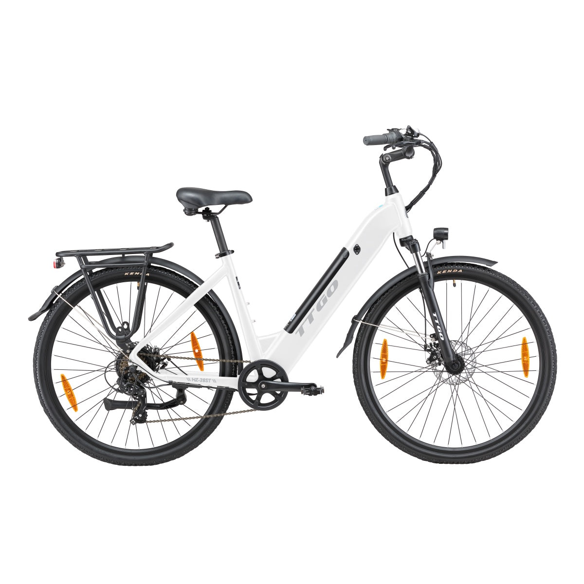 TTGO HZ-28ST Vélo Électrique - Moteur 250W Batterie 36V20AH Pneus de 28 Pouces Vitesse Max 25 km/h Freins à Disque Mécaniques - Blanc