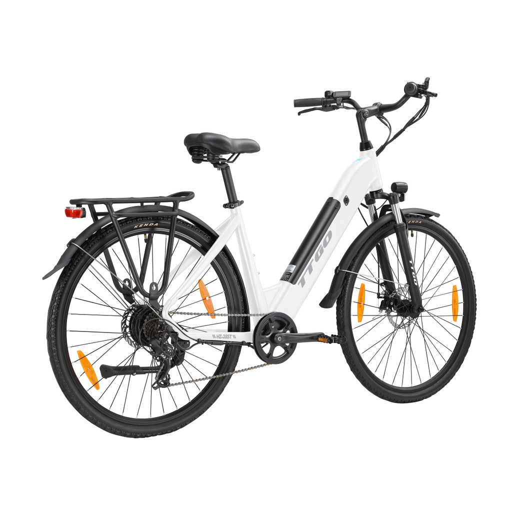 TTGO HZ-28ST Vélo Électrique - Moteur 250W Batterie 36V20AH Pneus de 28 Pouces Vitesse Max 25 km/h Freins à Disque Mécaniques - Blanc