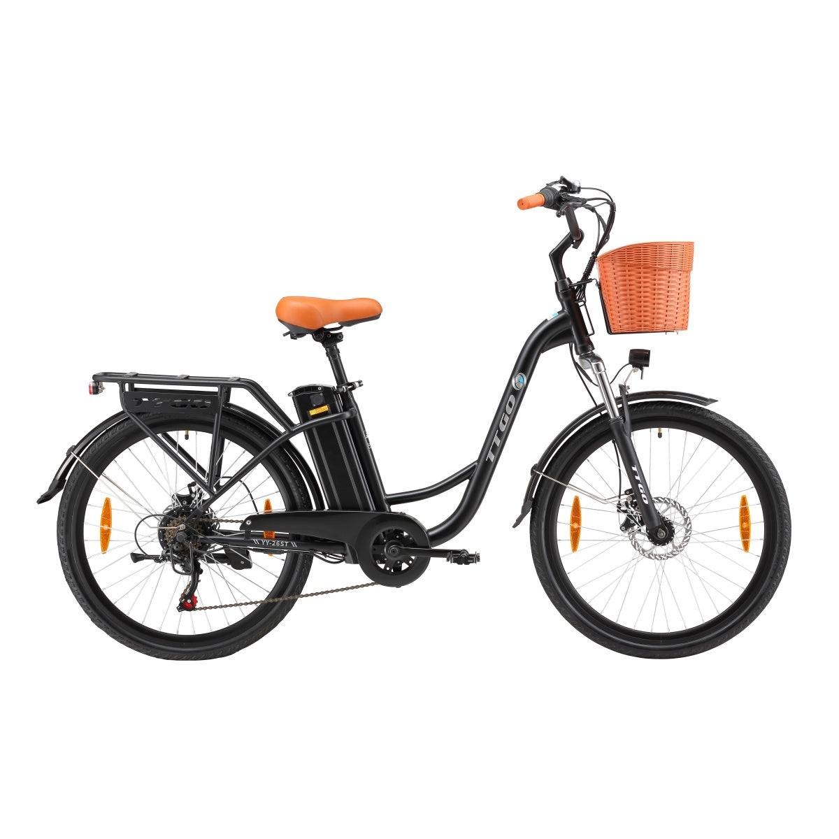 TTGO YY-26ST Vélo Électrique - Moteur 250W Batterie 36V14.5AH Pneus de 26 Pouces Freins à Disque Mécaniques - Noir
