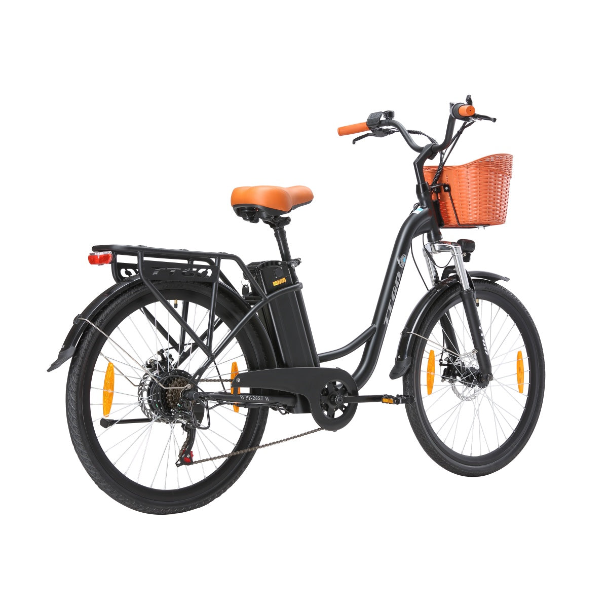 TTGO YY-26ST Vélo Électrique - Moteur 250W Batterie 36V14.5AH Pneus de 26 Pouces Freins à Disque Mécaniques - Noir
