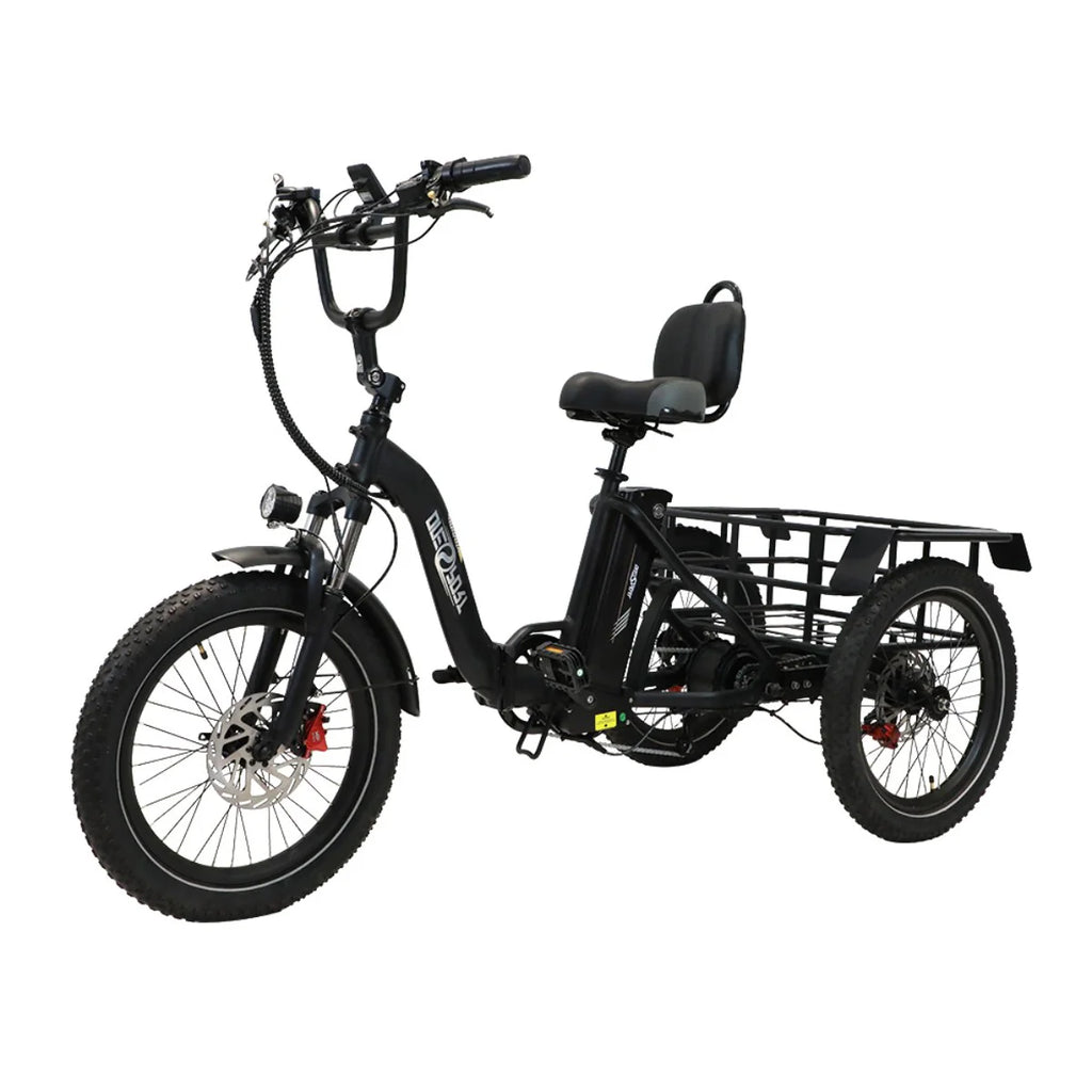 ONESPORT OT30 Vélo électrique à Trois Roues - Moteur 500W Batterie 48V13AH Pneus de 20 Pouces Freins Hydrauliques - Noir