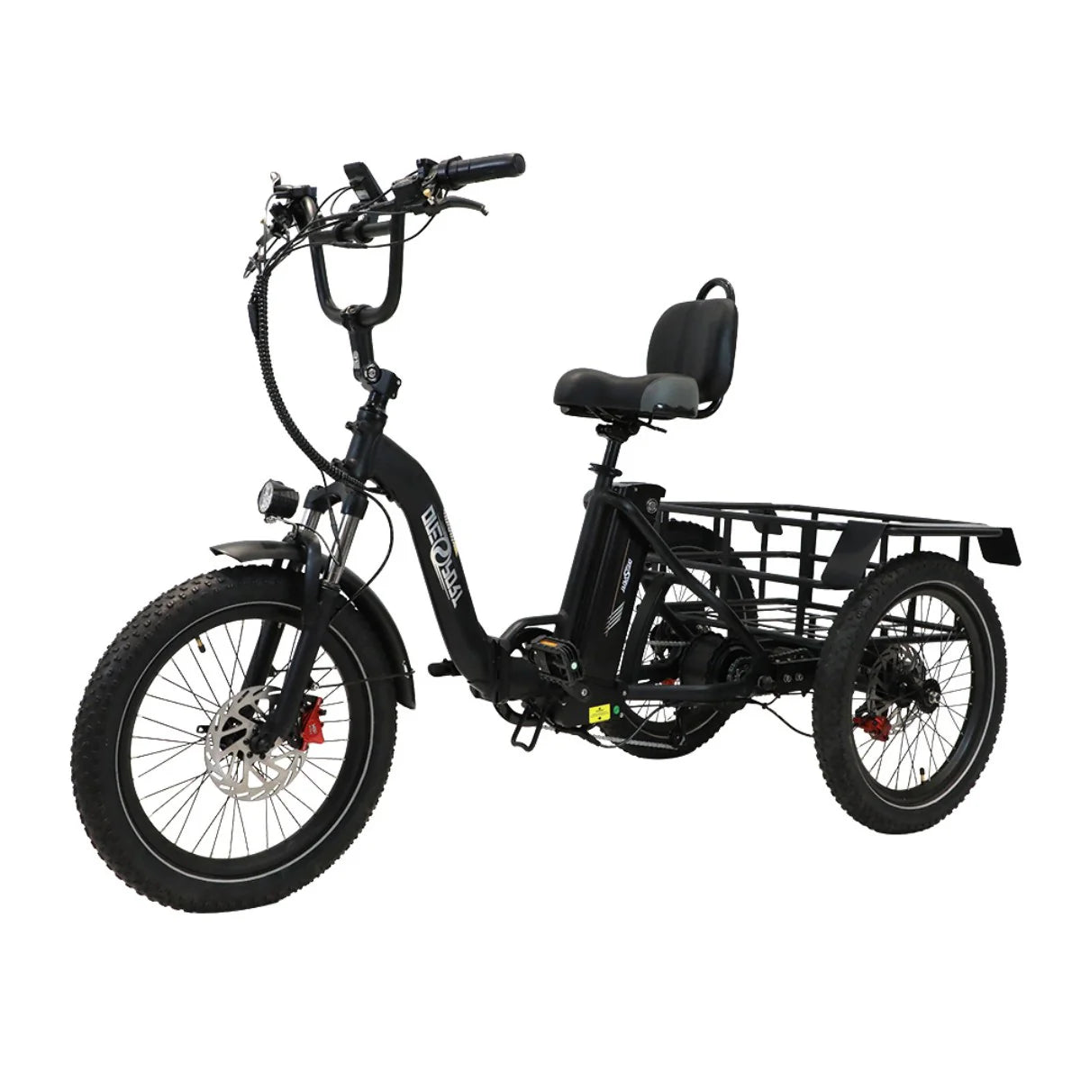 ONESPORT OT30 Vélo électrique à Trois Roues - Moteur 500W Batterie 48V13AH Pneus de 20 Pouces Freins Hydrauliques - Noir