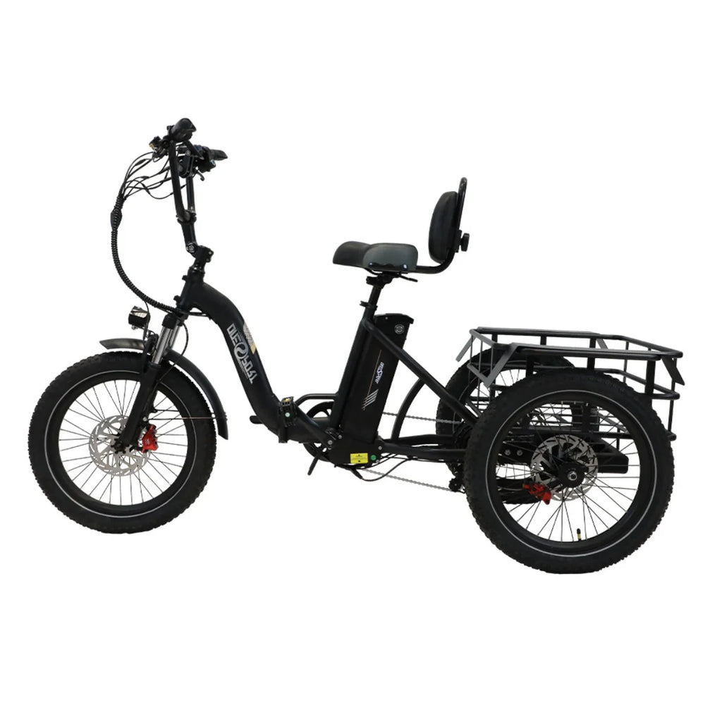 ONESPORT OT30 Vélo électrique à Trois Roues - Moteur 500W Batterie 48V13AH Pneus de 20 Pouces Freins Hydrauliques - Noir