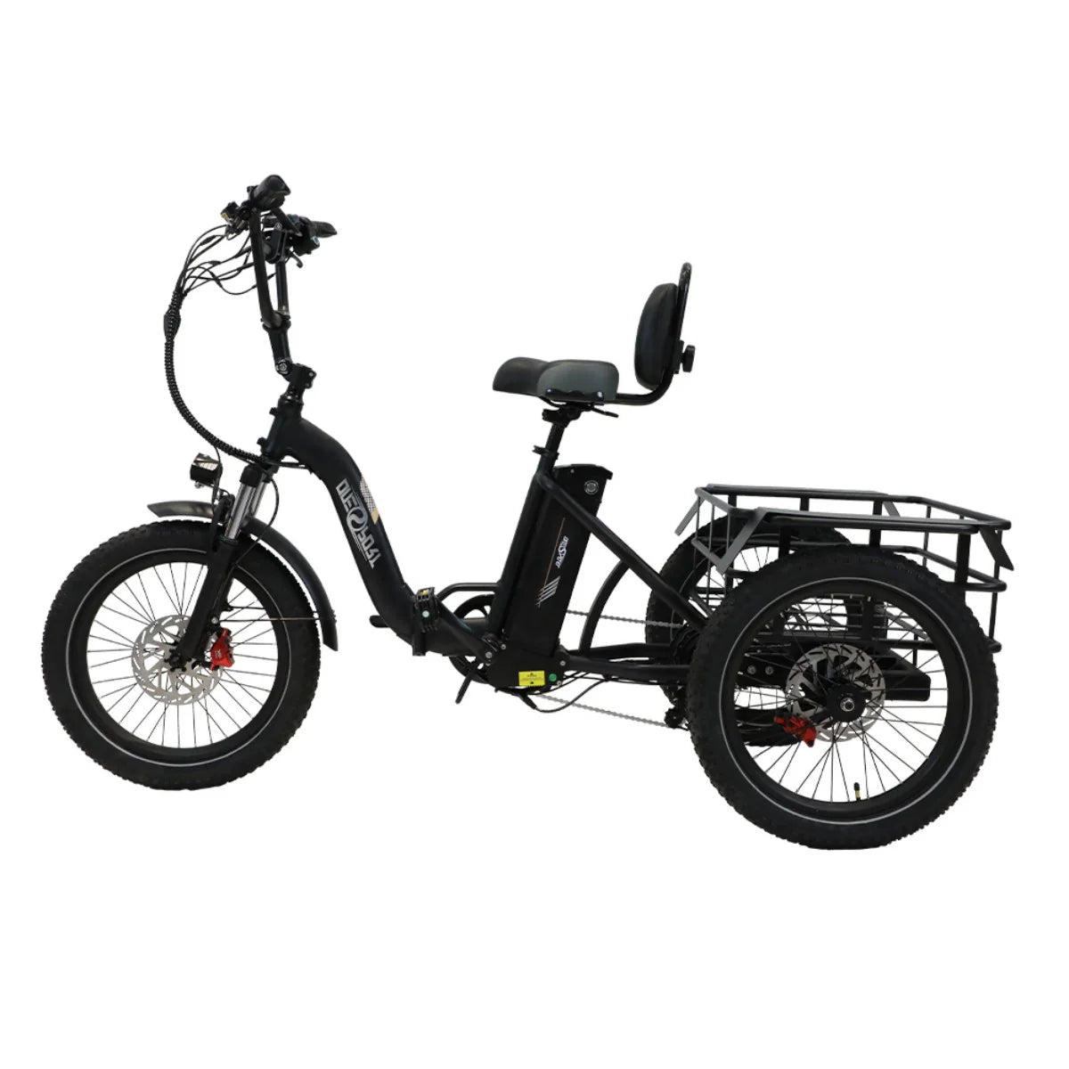 ONESPORT OT30 Vélo électrique à Trois Roues - Moteur 500W Batterie 48V13AH Pneus de 20 Pouces Freins Hydrauliques - Noir