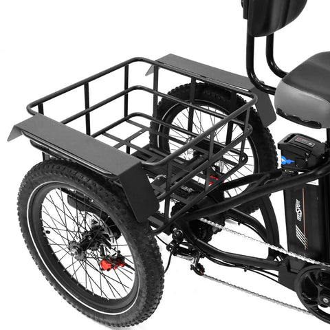 ONESPORT OT30 Vélo électrique à Trois Roues - Moteur 500W Batterie 48V13AH Pneus de 20 Pouces Freins Hydrauliques - Noir