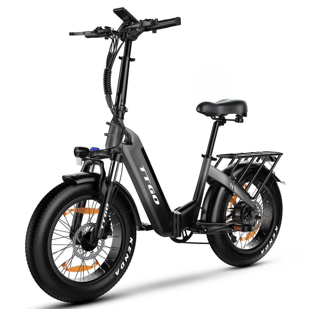TTGO F6 Vélo Électrique  - Moteur 250W Batterie 36V25AH  Pneus de 20 Pouces Freins Hydrauliques – Noir Gris
